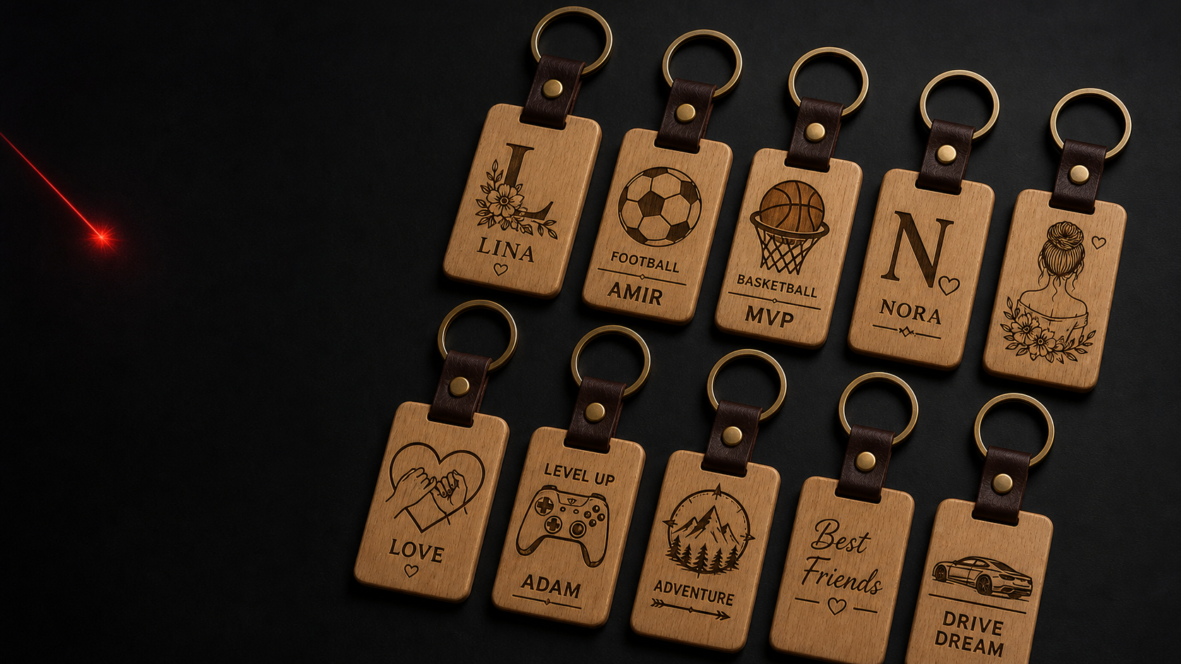 Porte-clés personnalisés gravés au laser